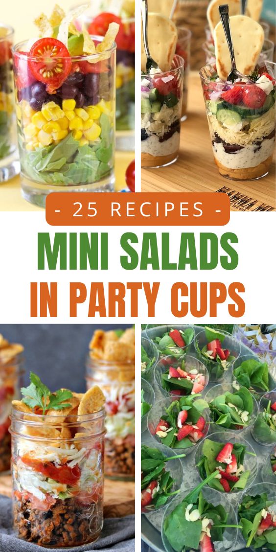 25 Mini Salad Cups for Party