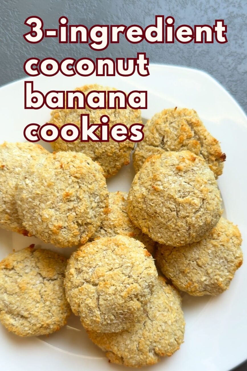 3 ingredient coconut banana protein cookies