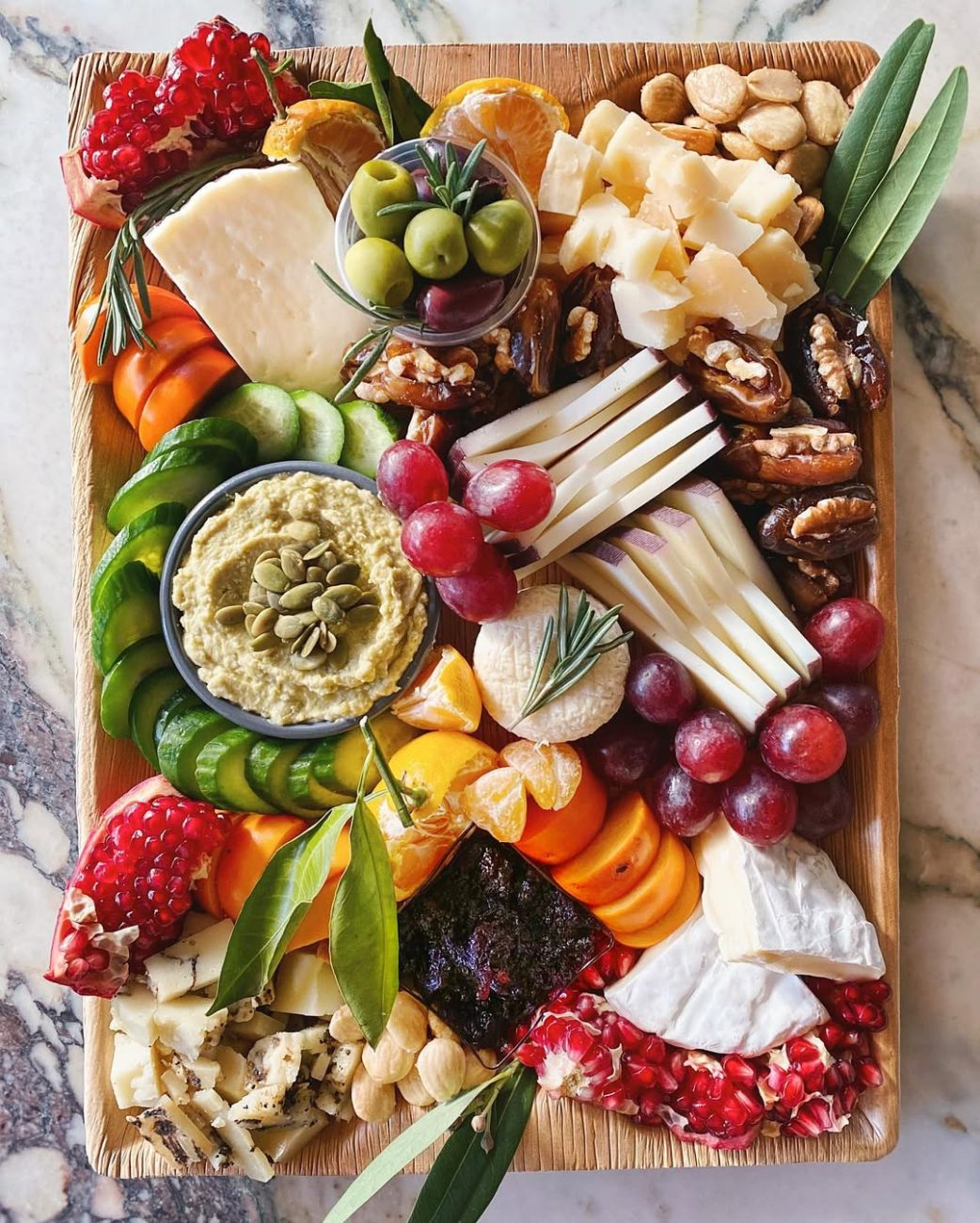 A vegetarian cheese board with