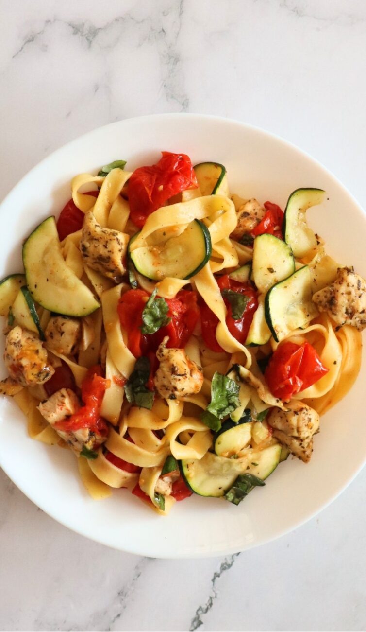 Air Fryer Chicken and Cherry Tomato Pasta Recipe