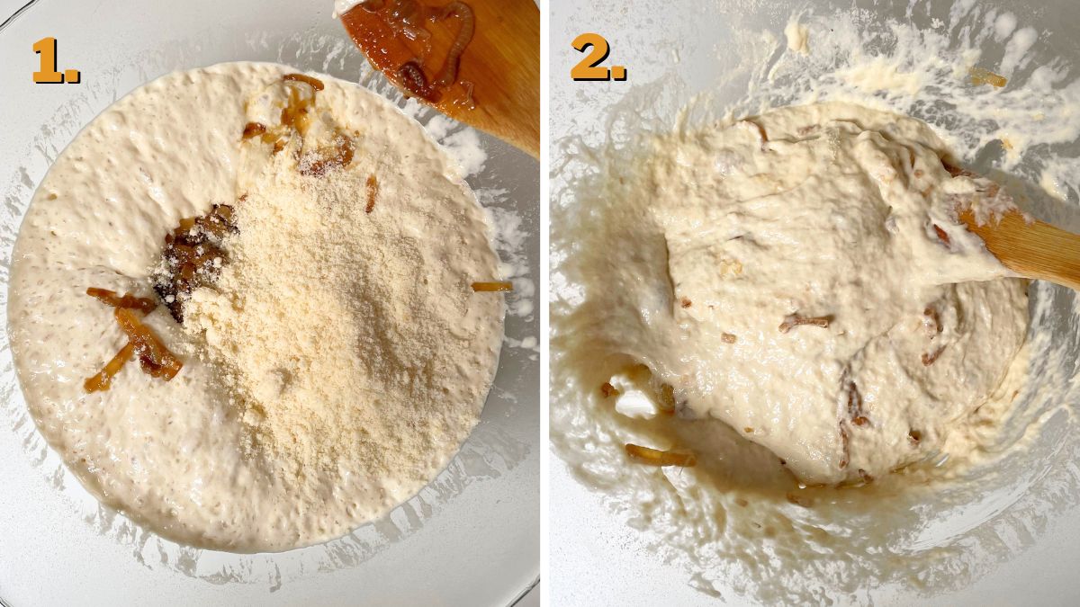 Assembling the Caramelized Onion Bread