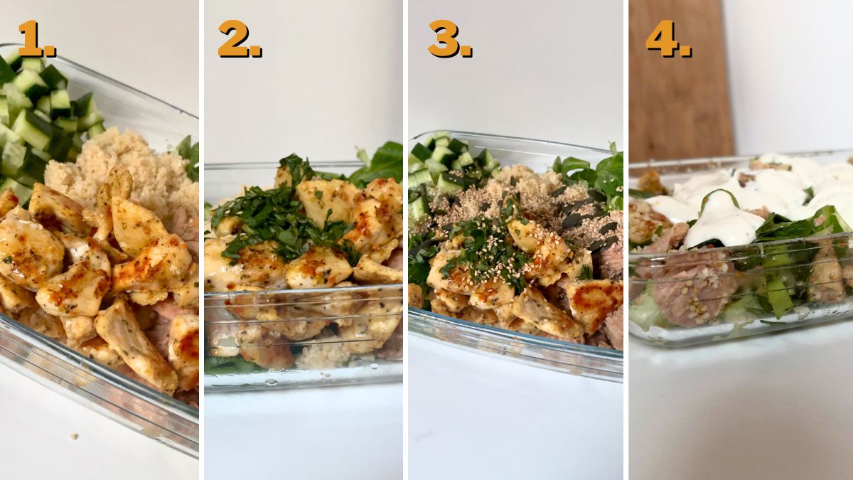 Assembling the Chicken Tuna Salad