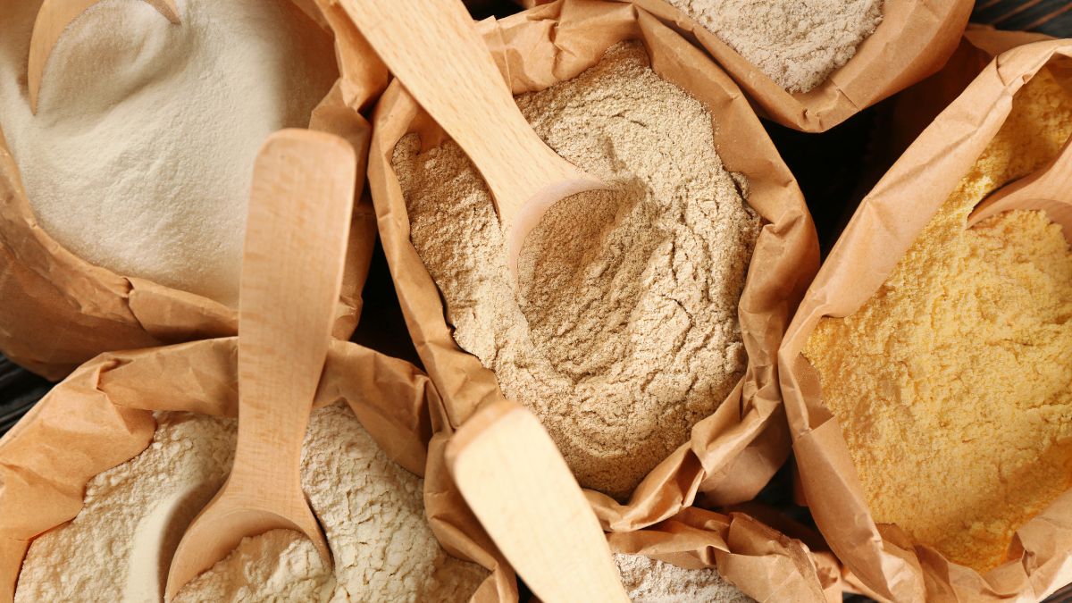 Bags with different types of flour