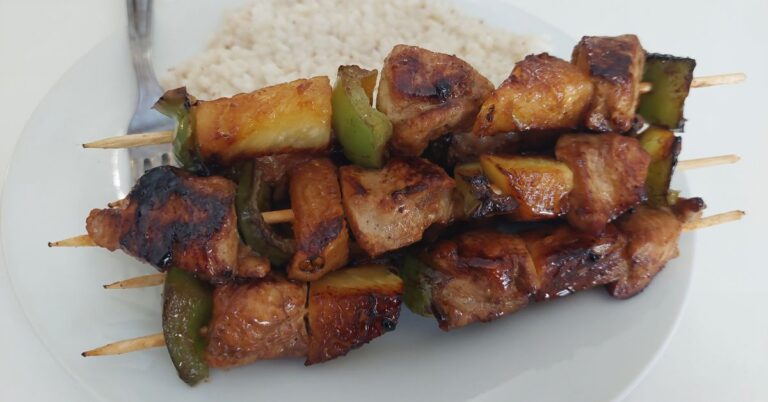Baked Pineapple Teriyaki Chicken Kebabs