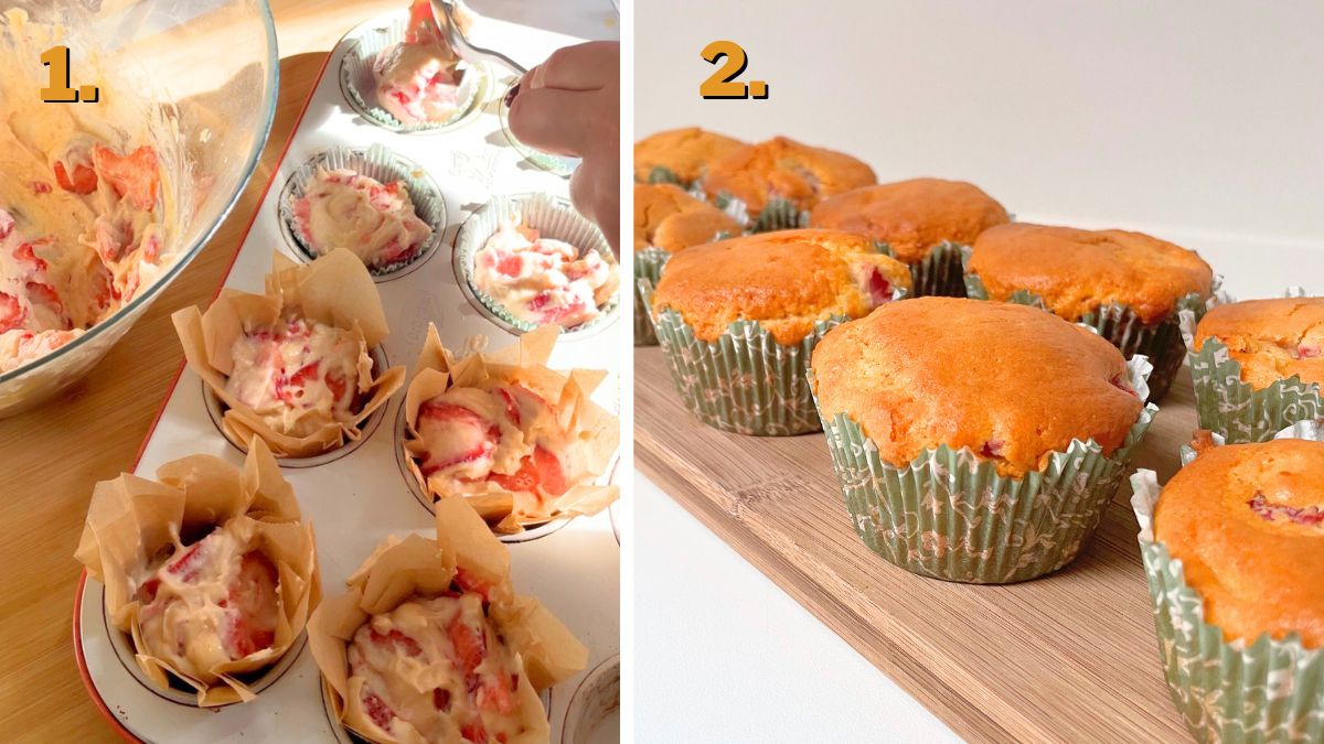 Baking the Strawberry Crunch Cupcakes