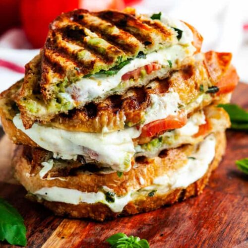 Caprese Panini with Avocado Basil Pesto 9