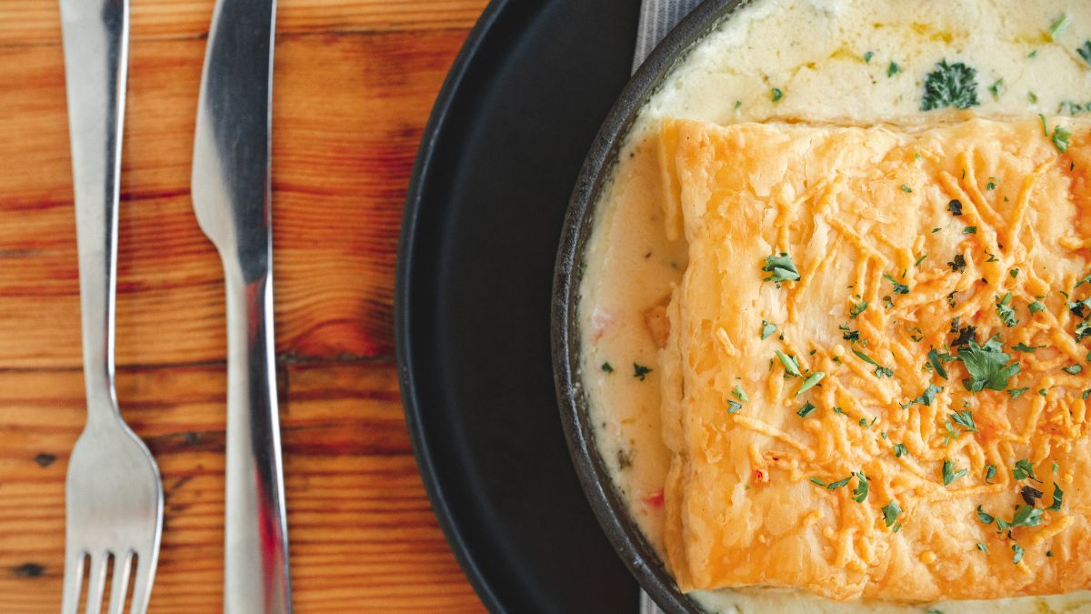 Chicken Pot Pie Served in a Creamy Soup