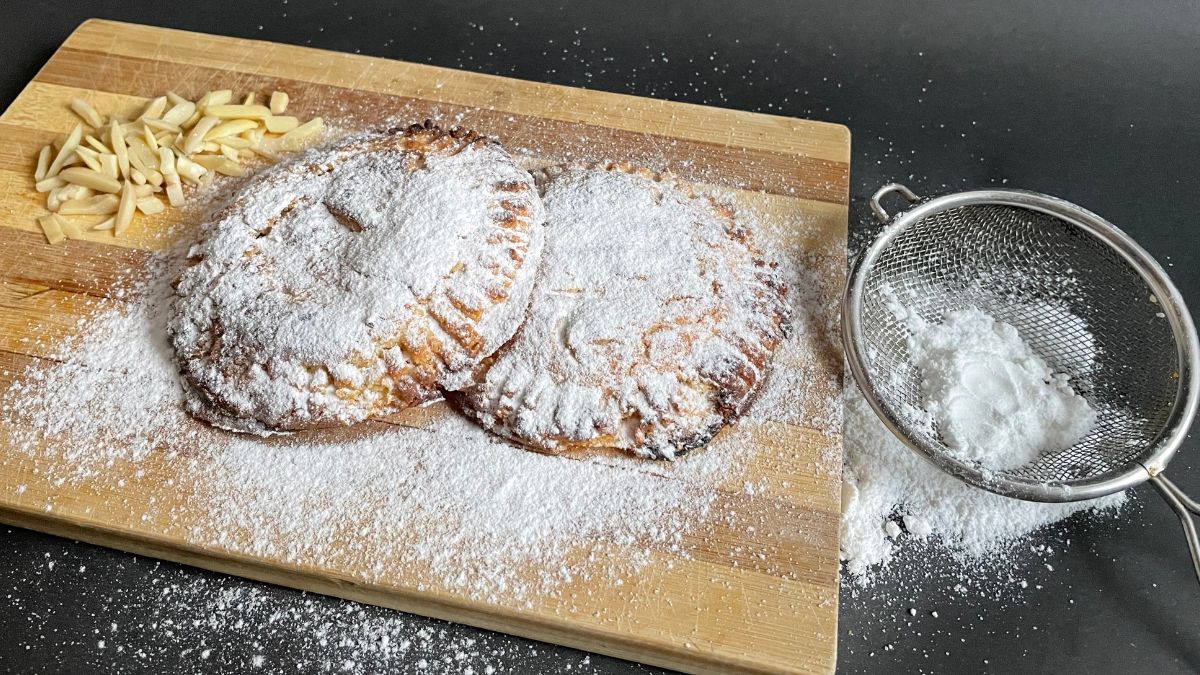 Chocolate Almond Hand Pies baked with sugar