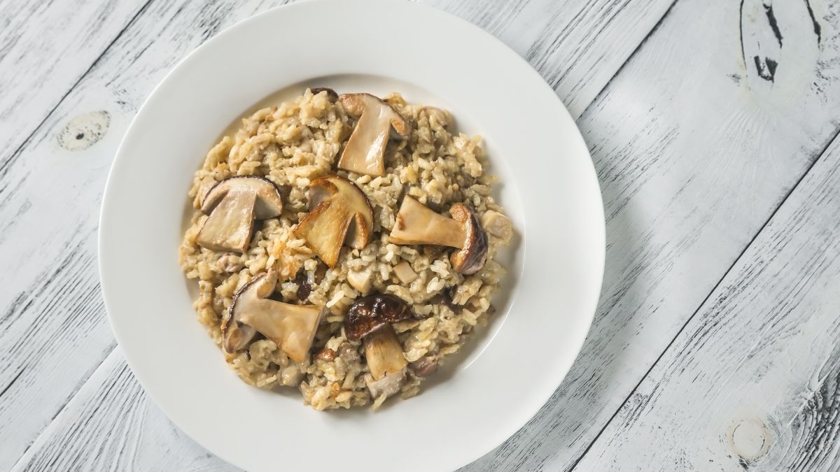Creamy Gruyere, Chicken, and Mushroom Risotto