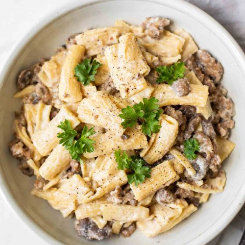 Creamy Mushroom Sausage Rigatoni 3