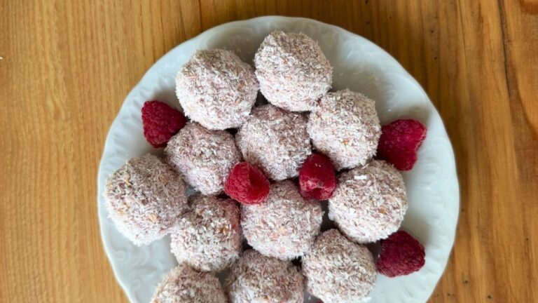 Easy Raspberry Coconut Protein Balls Recipe