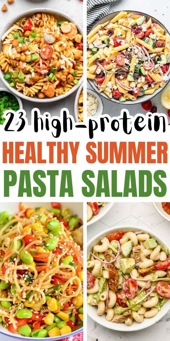 Easy summer High Protein vegetarian pasta salads