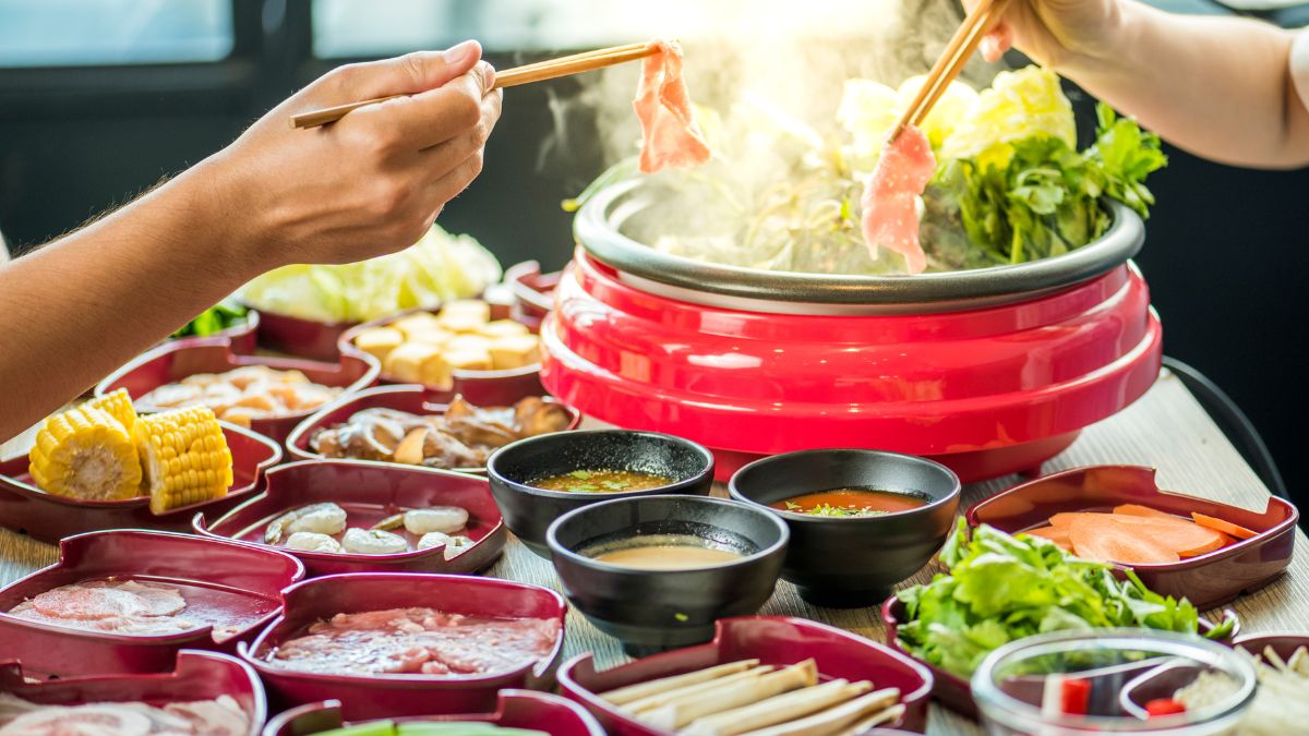 Egg Drop Soup Used as a Base for Hot Pot