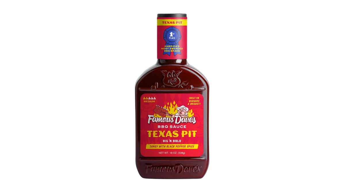Famous Dave's Texas Pit BBQ Sauce on White Background