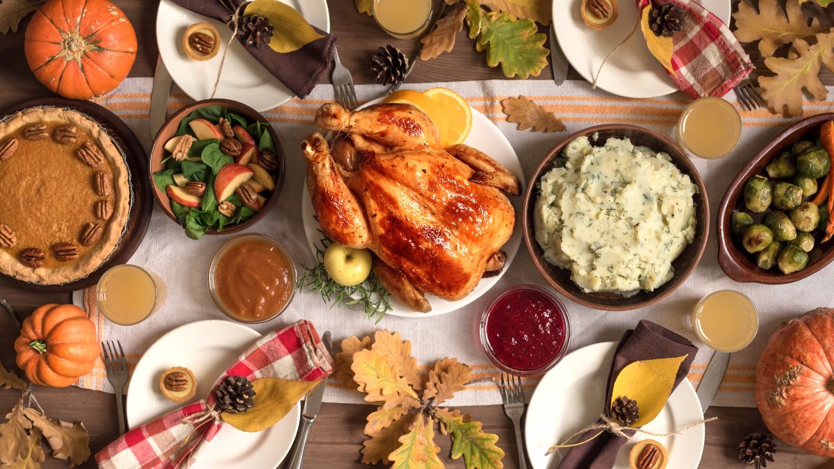 Fresh Li'l Butterball Turkey Roast on a Table With Side Dishes