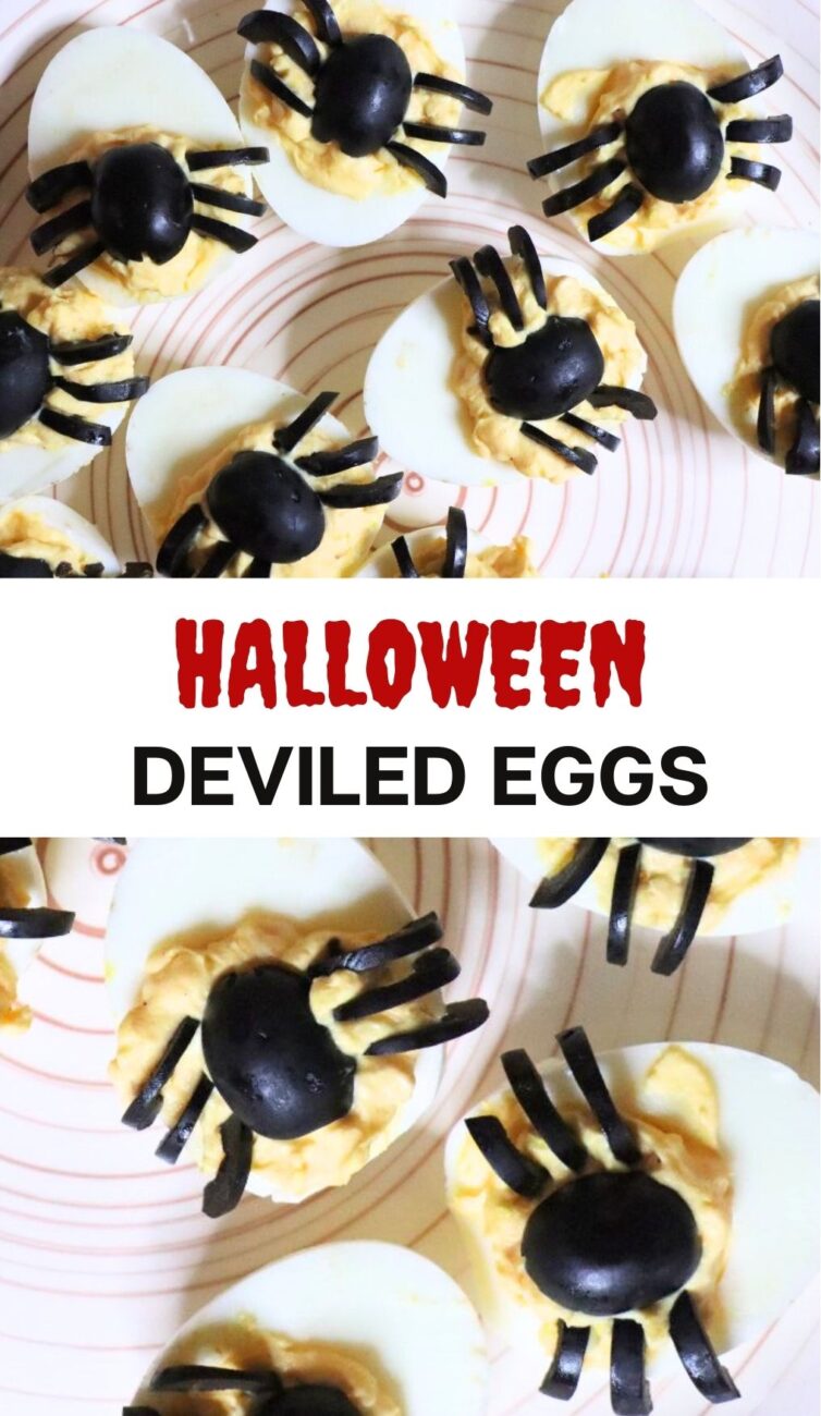 HALLOWEEN DEVILED EGGS SPIDERS