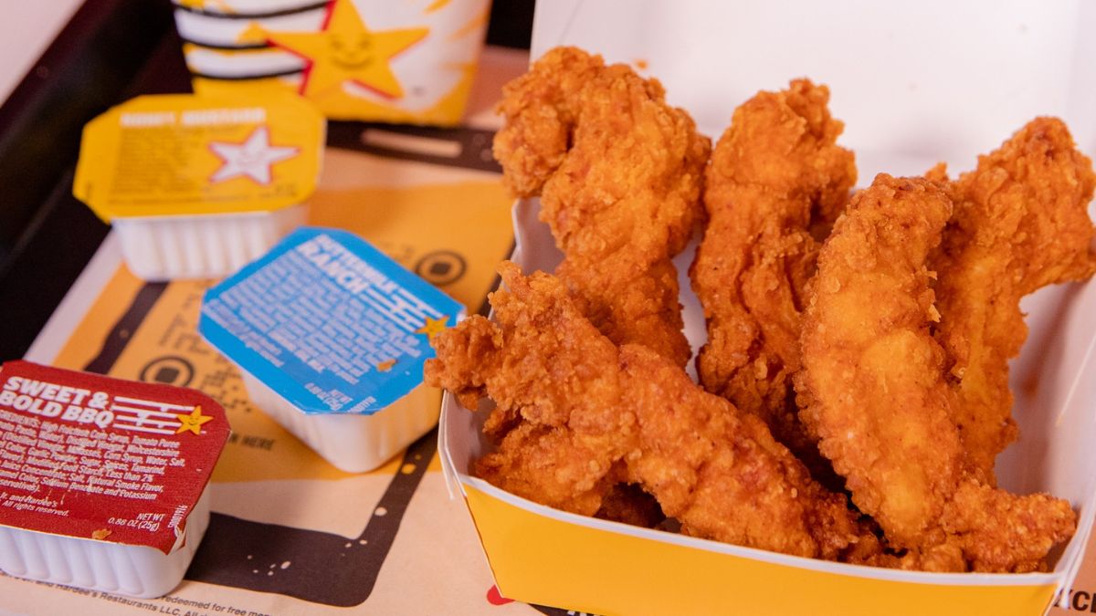 Hardee's BBQ, Honey Mustard, and Ranch on a Platter With Hand Breaded Chicken Tenders