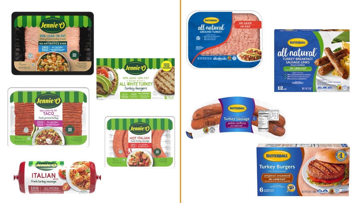Jennie-O vs. Butterball Ground Turkey variety of products