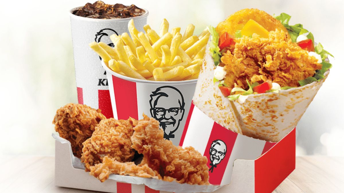 KFC Menu With Chicken, Fries, Wrap and Coke