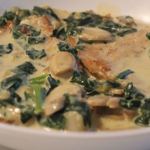 Keto Pork Chops with Mushrooms and Spinach