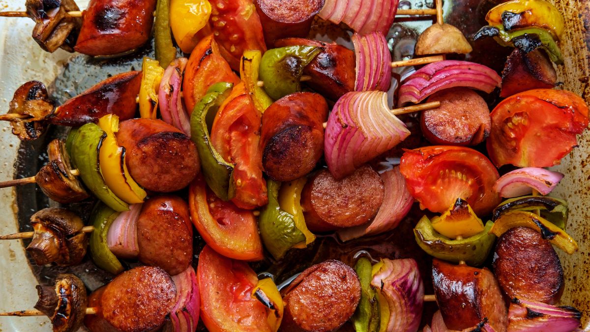 Kielbasa in Shish Kebab Skewers