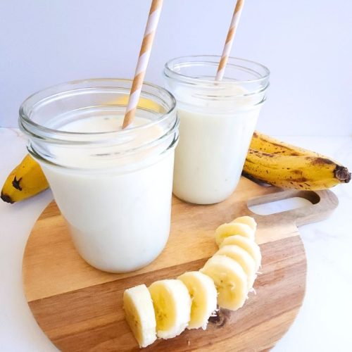 Korean banana milk in cups