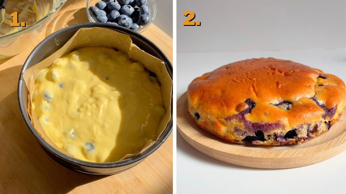 Lemon Baking the Blueberry Cake with Cream Cheese Frosting