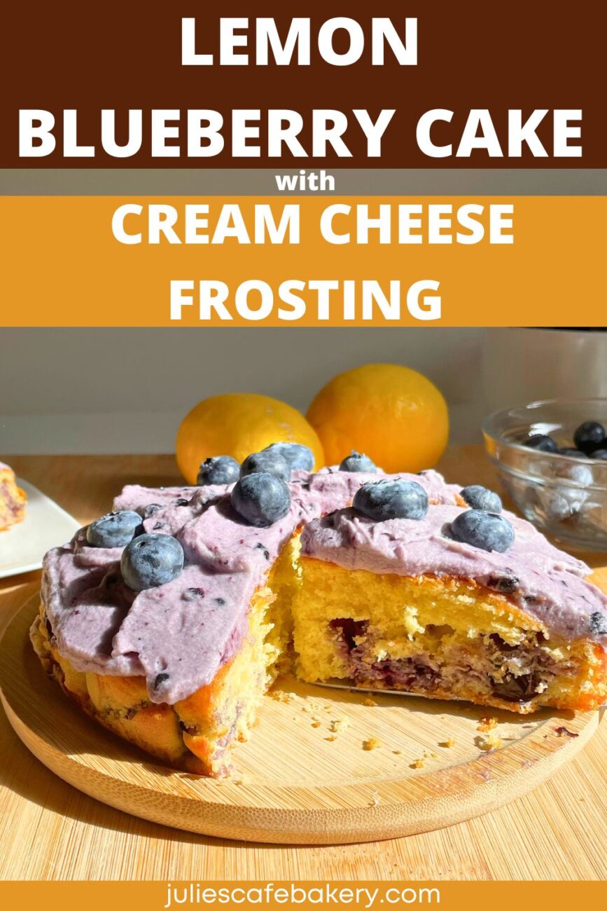 Lemon Blueberry Cake with Cream Cheese Frosting pin