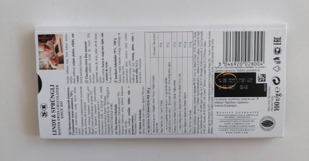 the month and the year of production