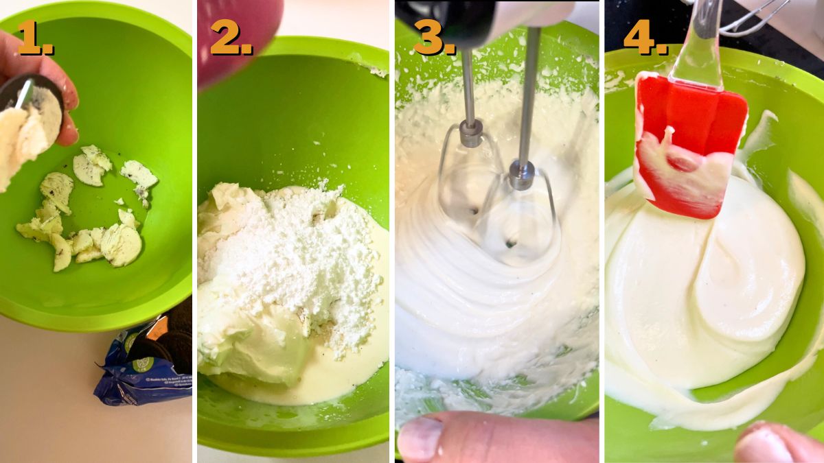 Making Filling for Oreo Cheesecake Tacos