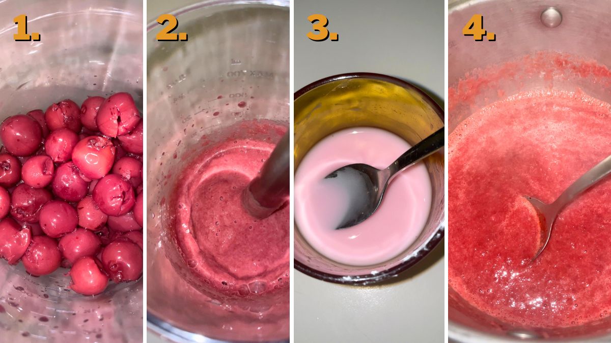 Making the Cherry Filling for the Blank Space Cake