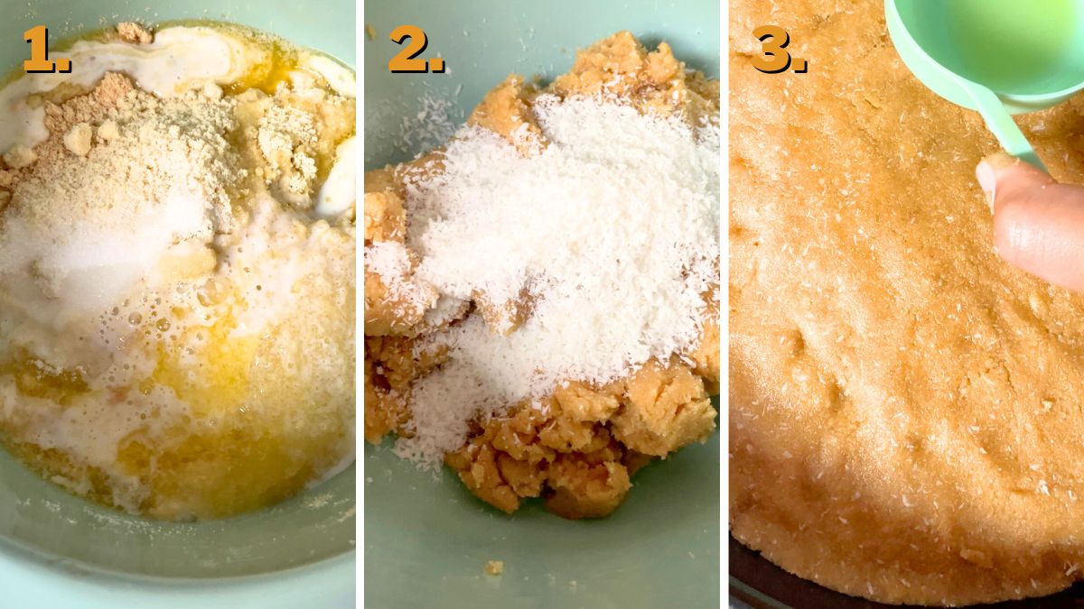 Making the Crust for Ferrero Raffaello No Bake Cake