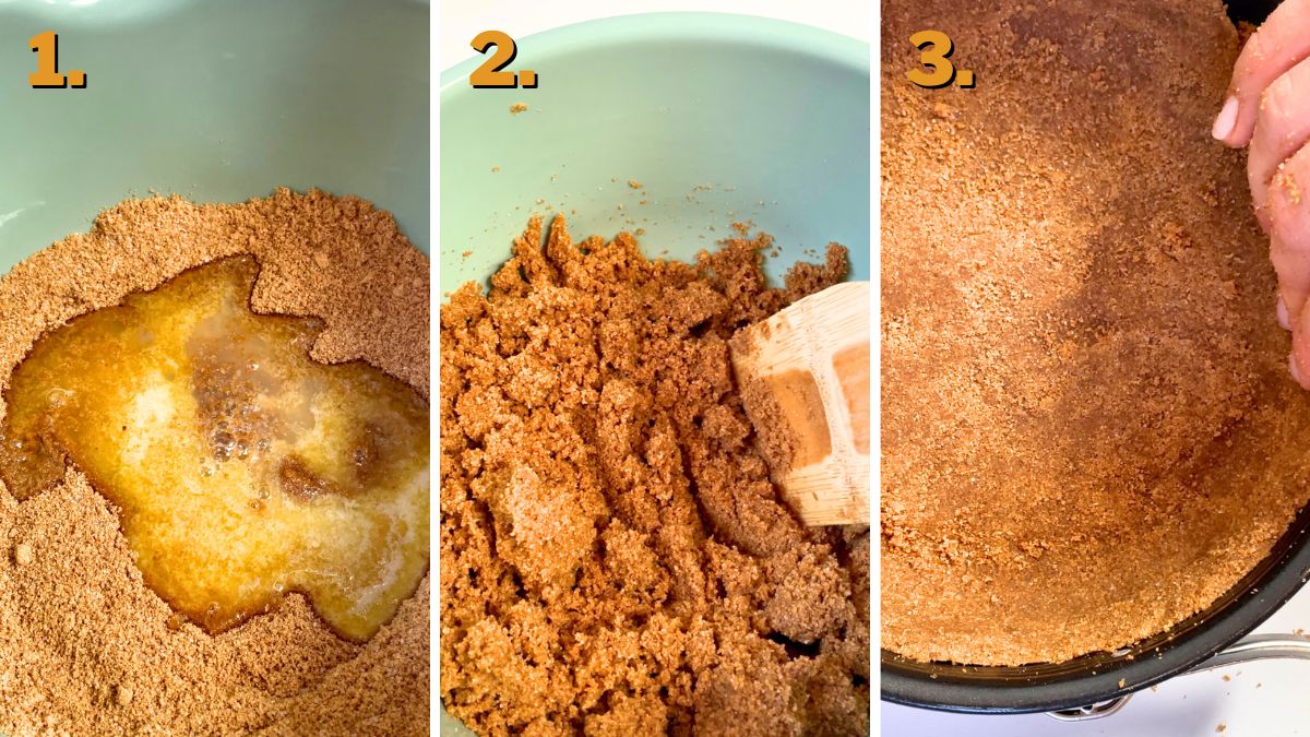 Making the Crust for Lychee Cheesecake