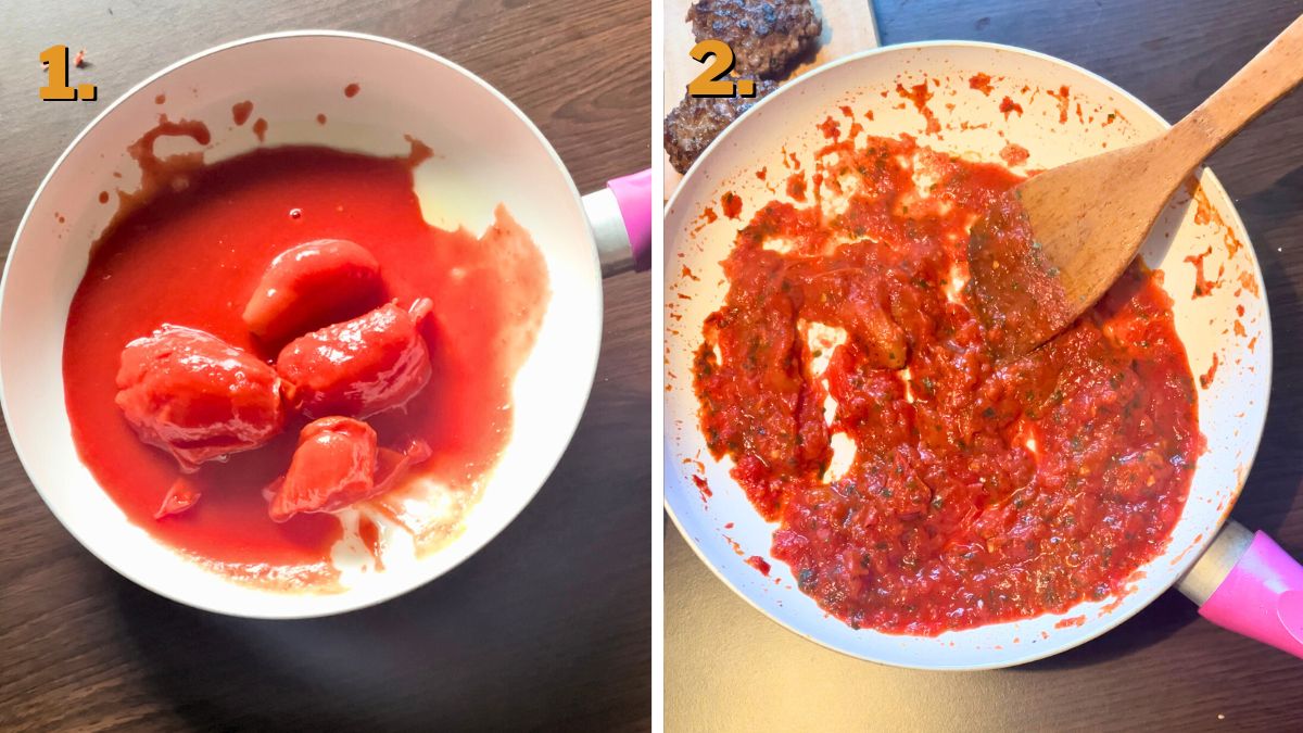 Making the Marinara Sauce for Hot Dago