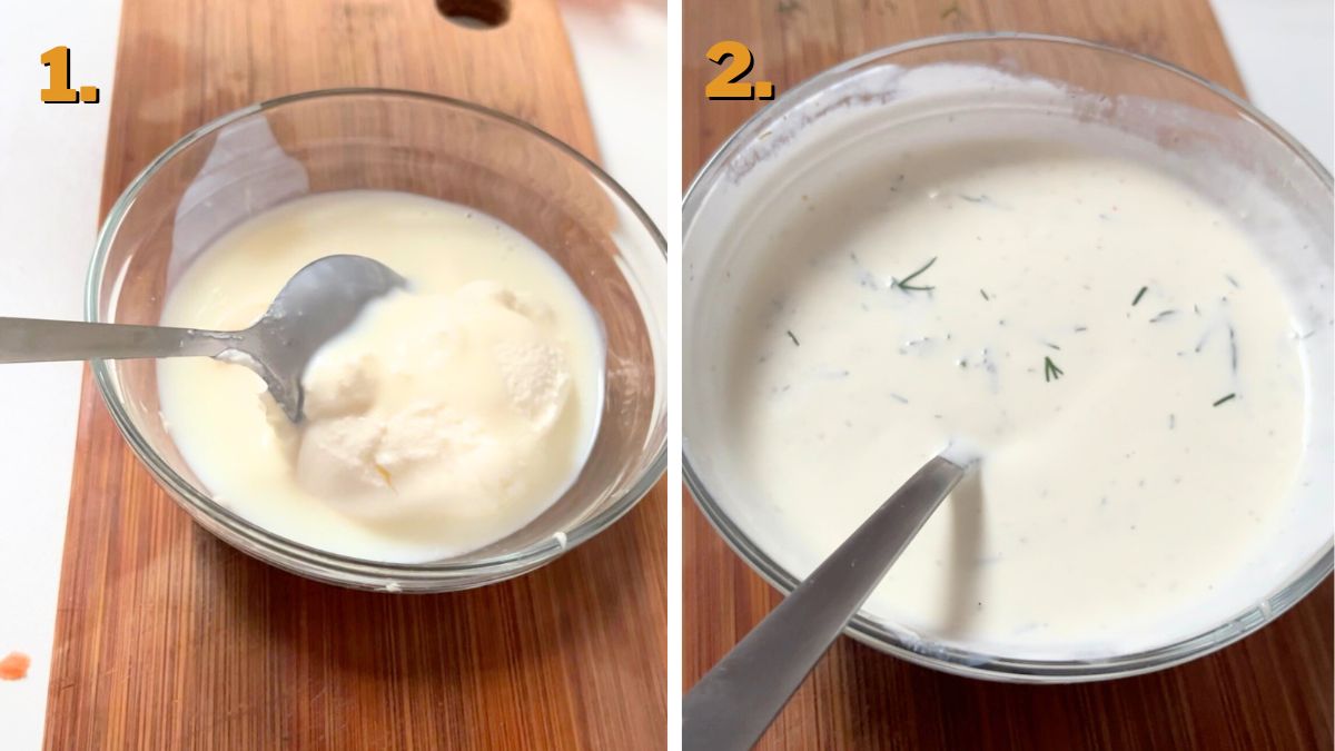 Making the Ranch for Texas Roadhouse Grilled Chicken Sala