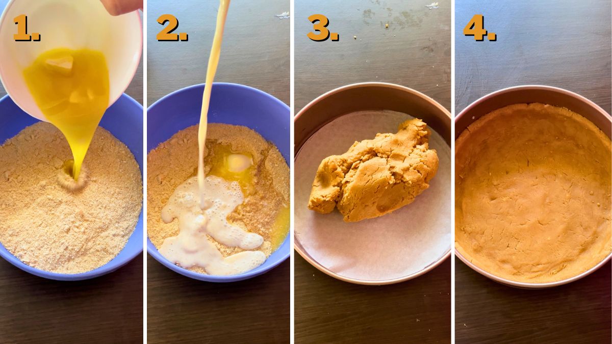 Making the crust in steps