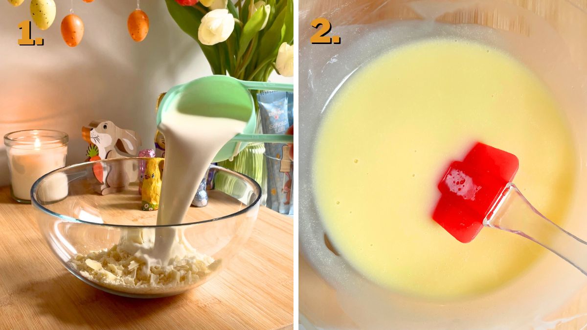 Melting Chocolate for Easter Lemon Dessert