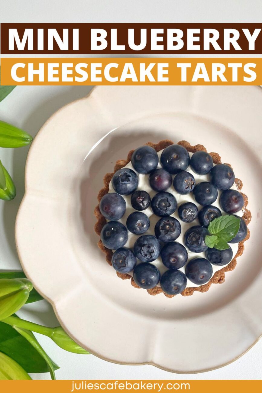 Mini Blueberry Cheesecake Tarts pin 1