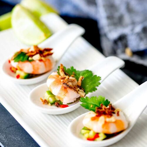 Mini Thai Shrimp Salad Spoons