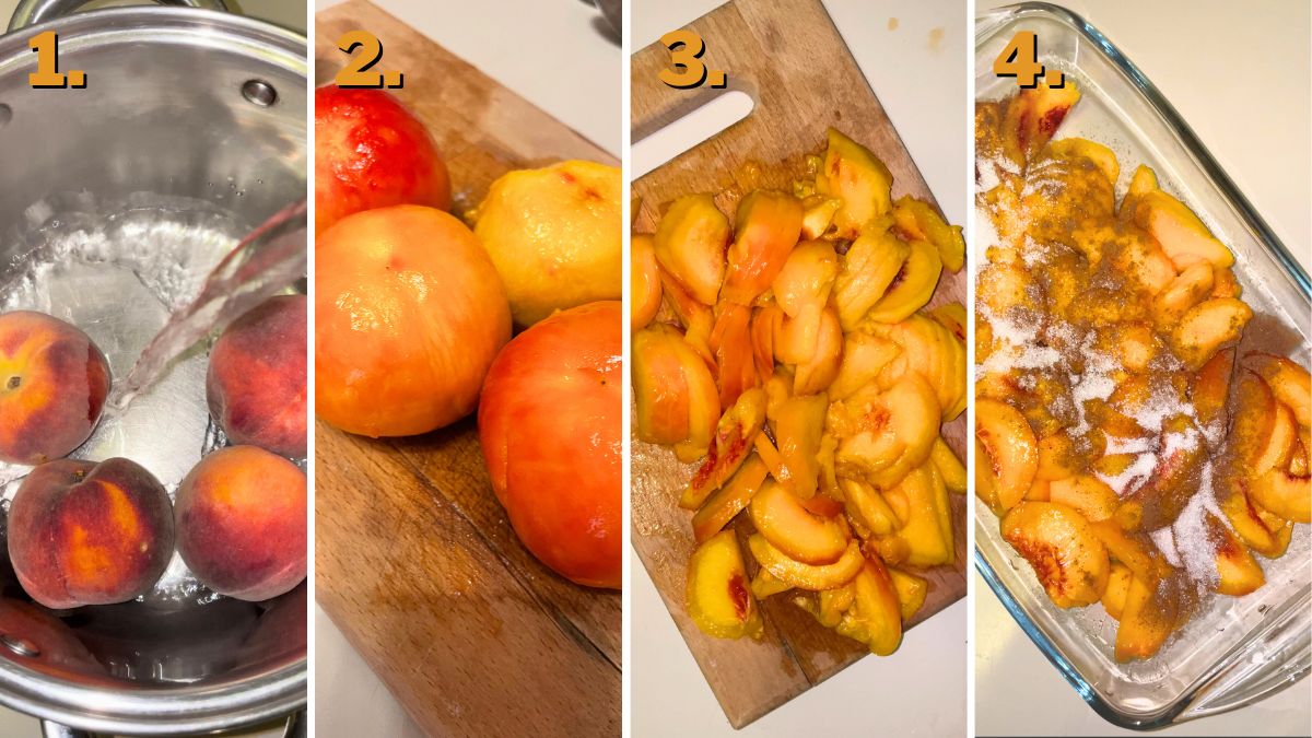 Peeling and Slicing Peaches