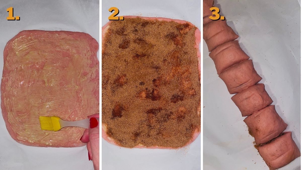 Pink strawberry cinnamon rolls