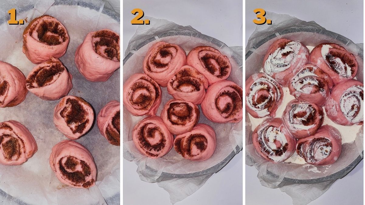Pink strawberry cinnamon rolls
