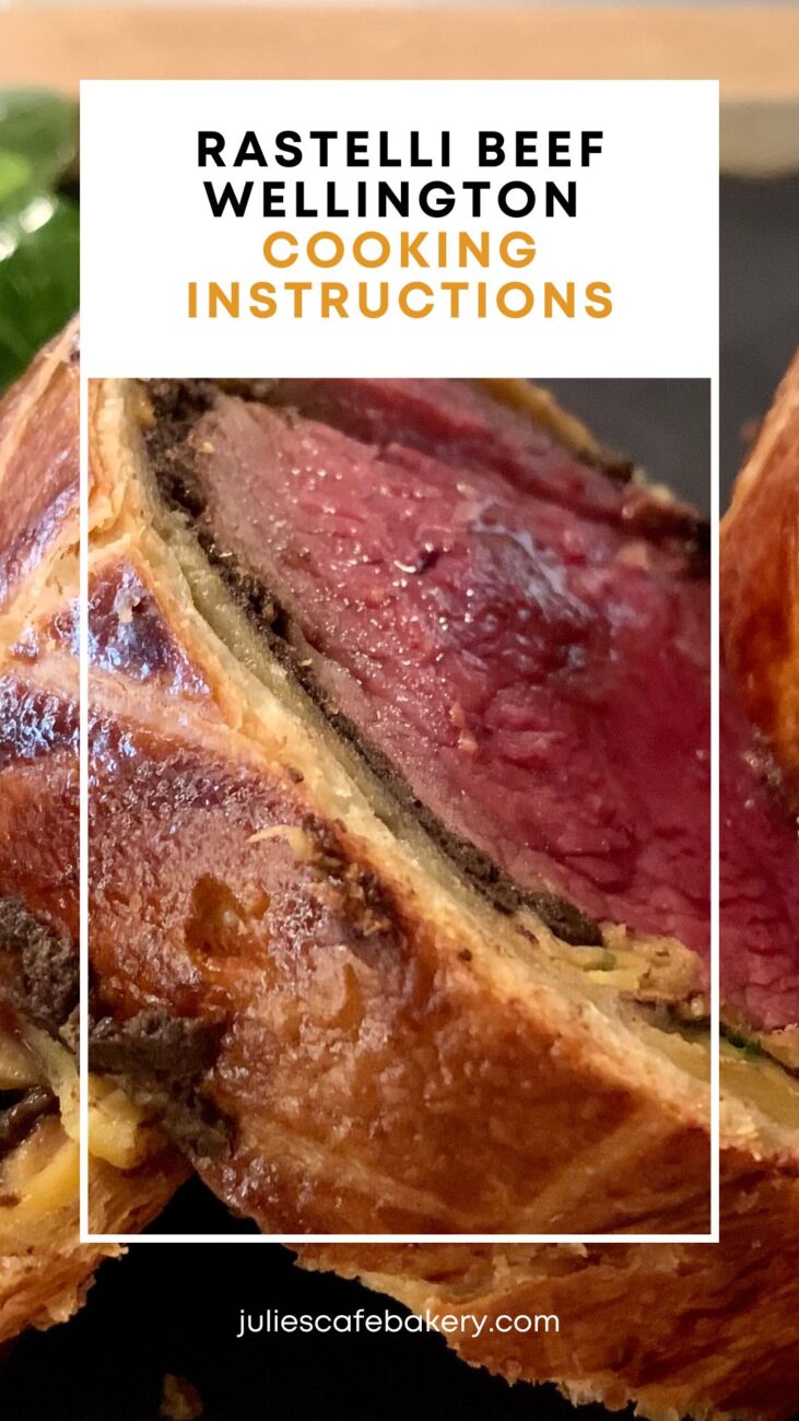 closeup of a slice of Rastelli's Beef Wellington
