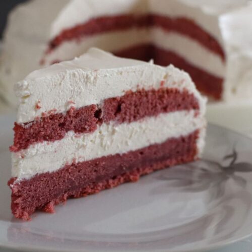 Red Velvet Cake with Whipped Cream Frosting