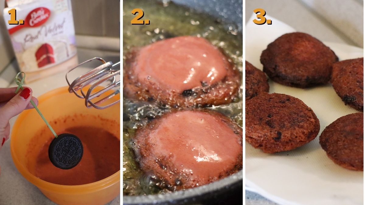 Red Velvet Deep Fried Oreos