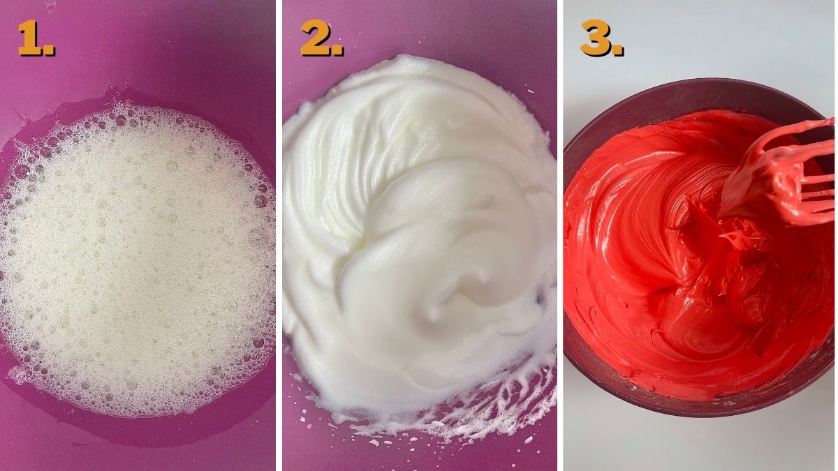 Red Velvet Pavlova Cake making