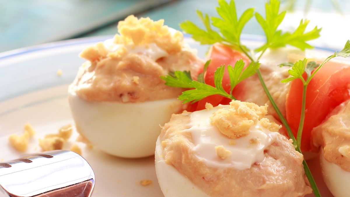 Roasted Paprika Spread deviled eggs