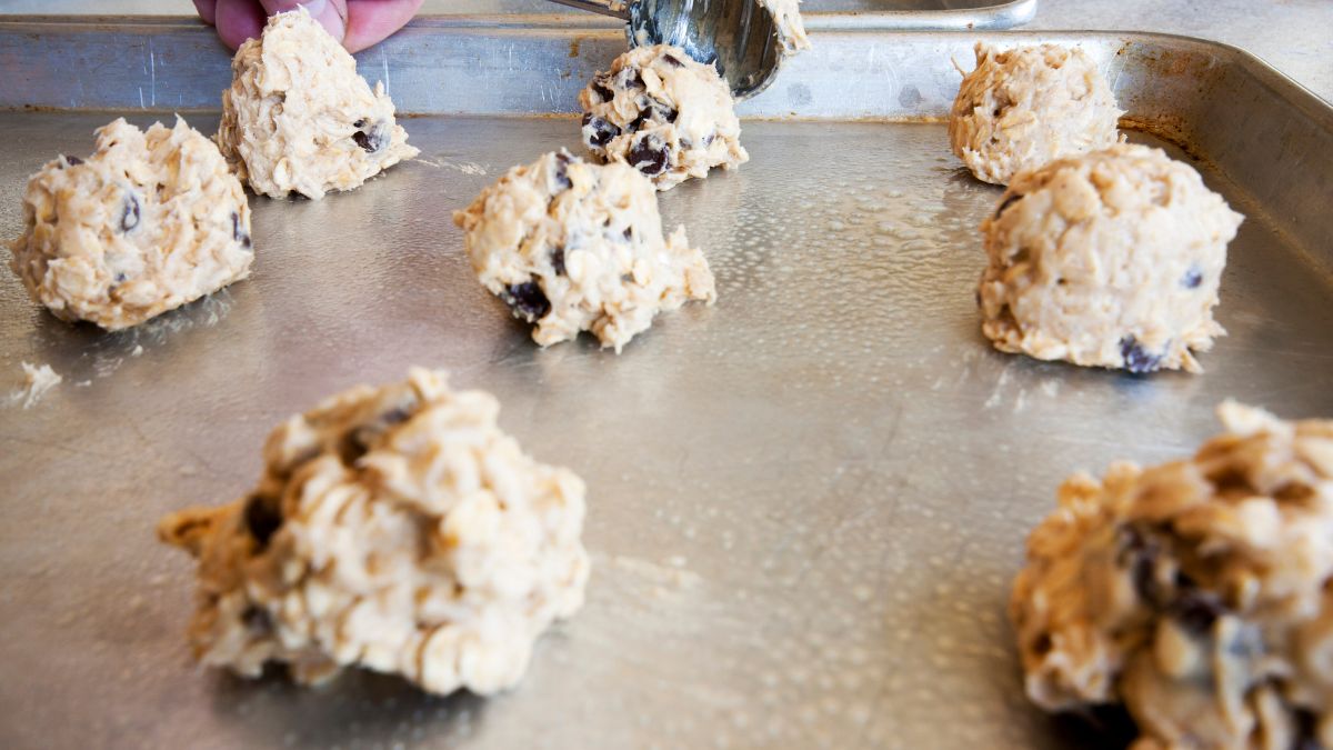 Scooping Mashed Banana Cookie Dough