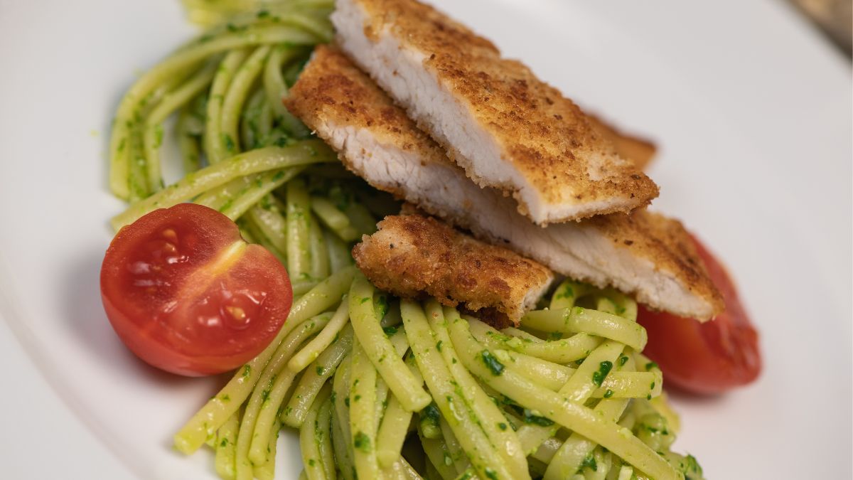 Shady Brook Farms Turkey Cutlets Served With Pasta Dish