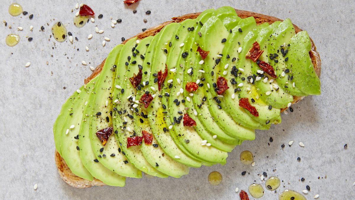 Sliced Avocado on Irish Soda Bread